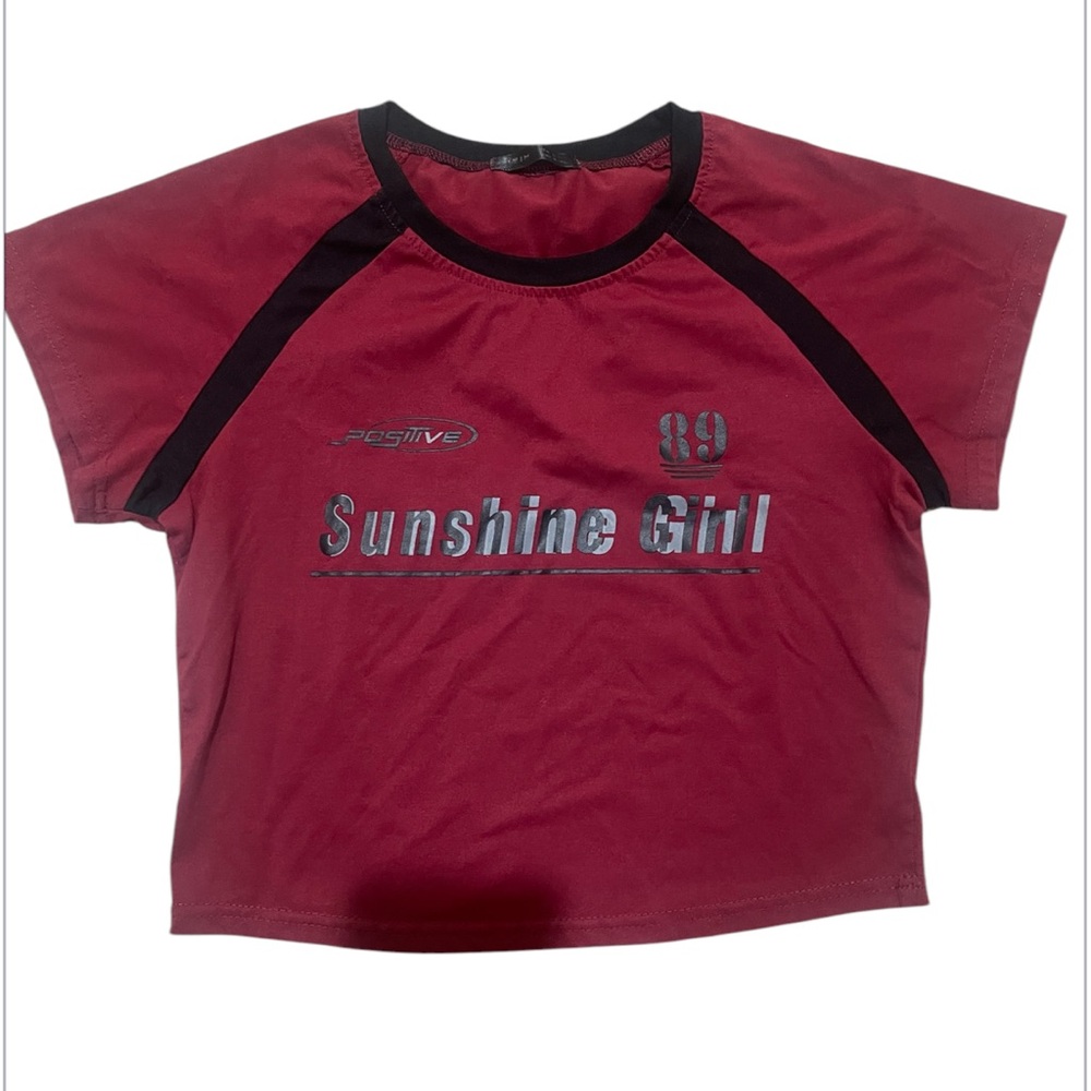 Shein Crop top - " Positive 89 -Sunshine Girl " Size M pre owned